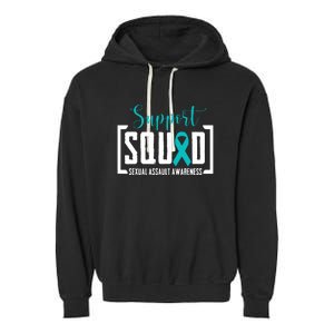 Support Squad Sexual Assault Awareness Month Support Victim Garment-Dyed Fleece Hoodie