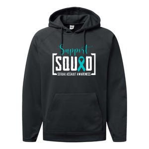 Support Squad Sexual Assault Awareness Month Support Victim Performance Fleece Hoodie