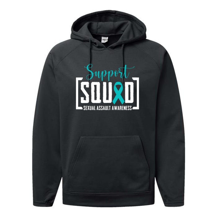 Support Squad Sexual Assault Awareness Month Support Victim Performance Fleece Hoodie