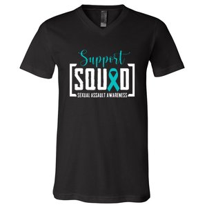 Support Squad Sexual Assault Awareness Month Support Victim V-Neck T-Shirt