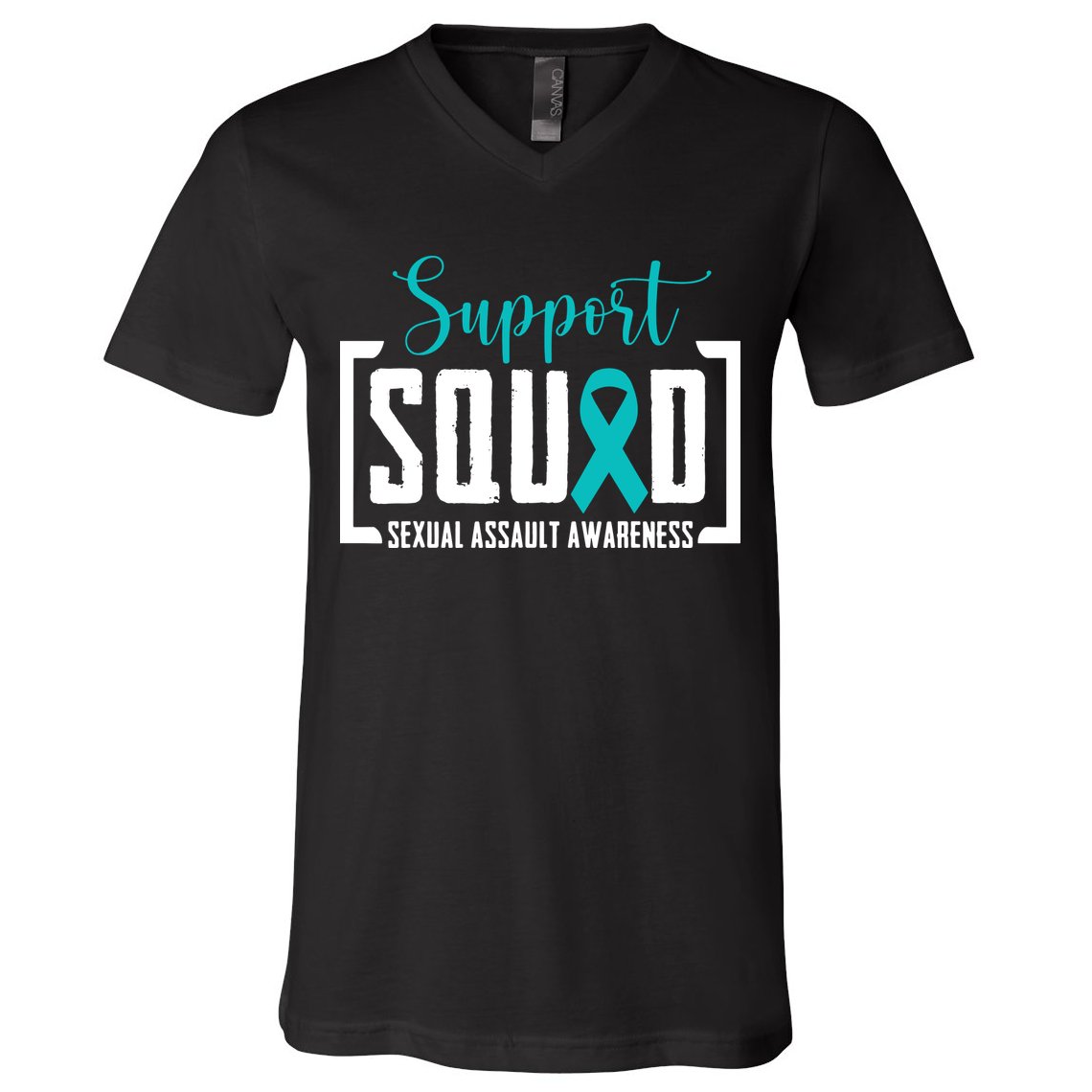 Support Squad Sexual Assault Awareness Month Support Victim V-Neck T-Shirt