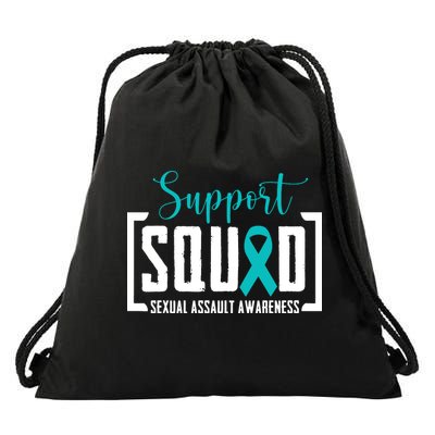 Support Squad Sexual Assault Awareness Month Support Victim Drawstring Bag