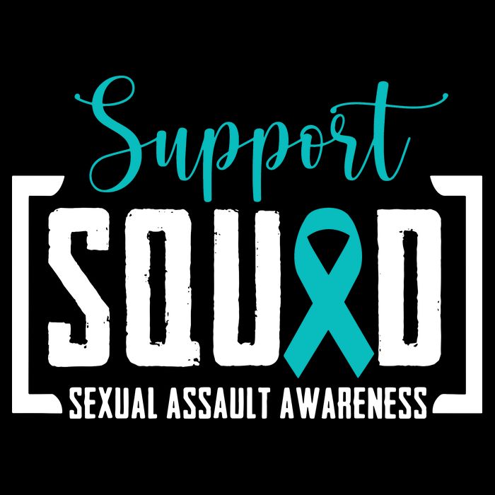 Support Squad Sexual Assault Awareness Month Support Victim Drawstring Bag