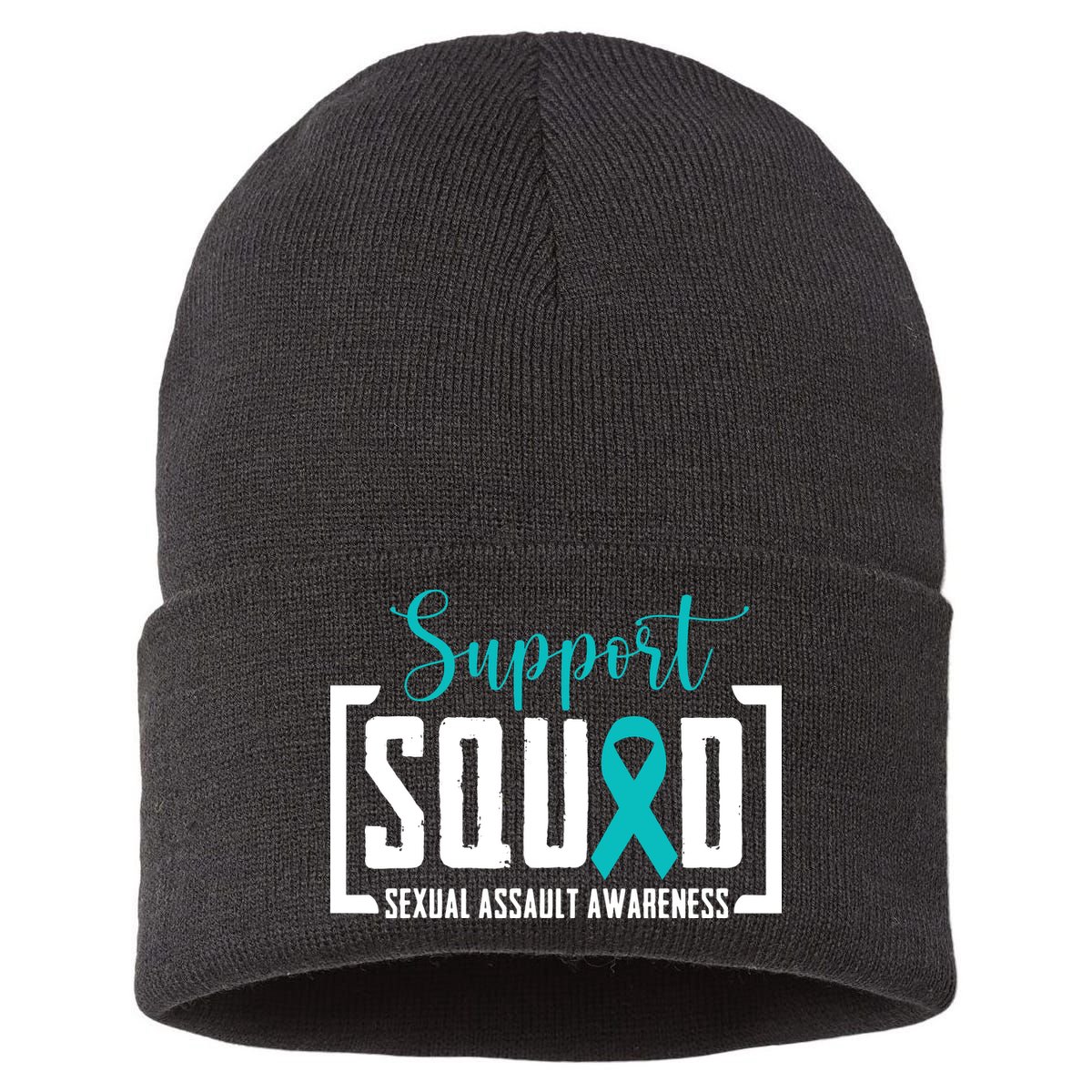Support Squad Sexual Assault Awareness Month Support Victim Sustainable Knit Beanie