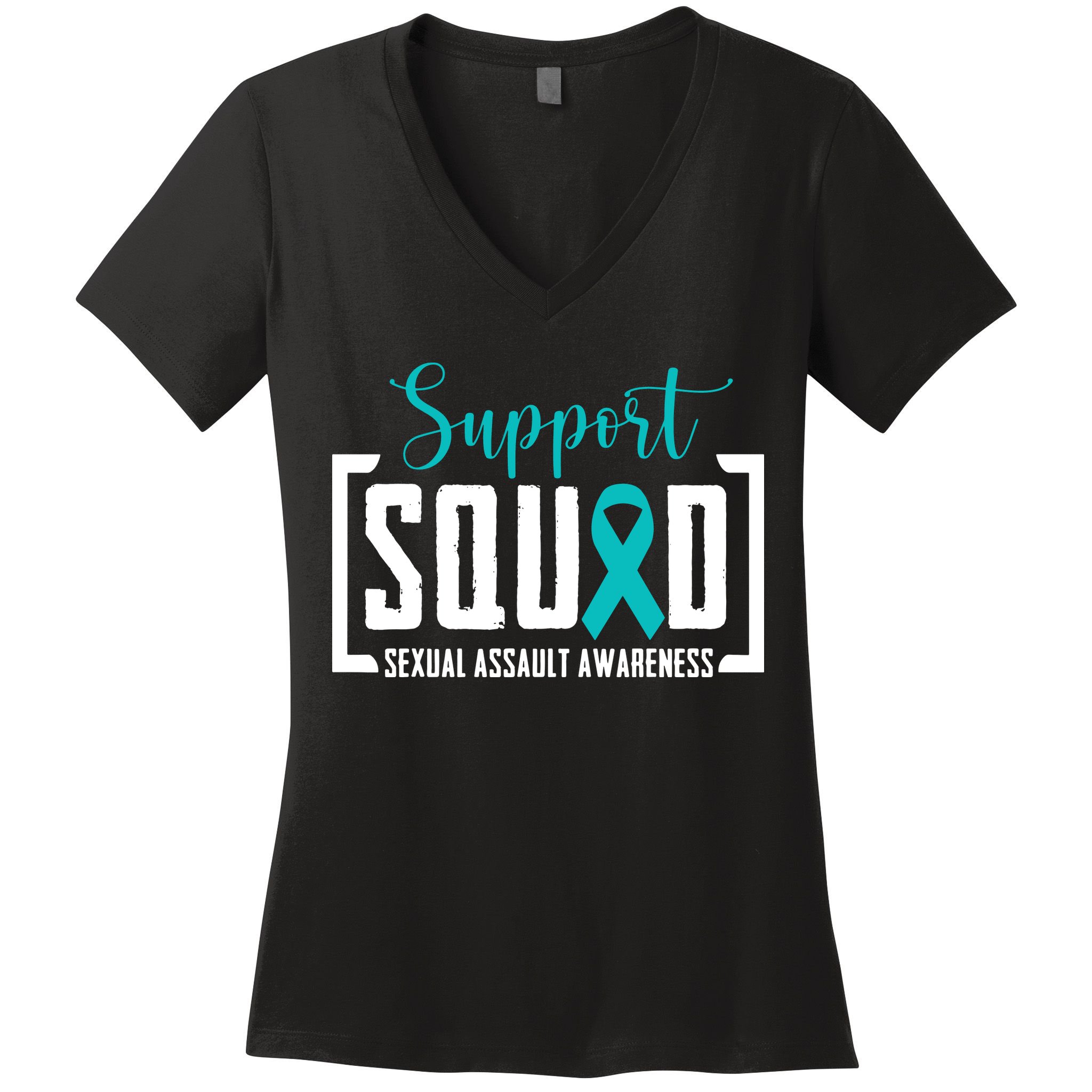 Support Squad Sexual Assault Awareness Month Support Victim Women's V-Neck T-Shirt