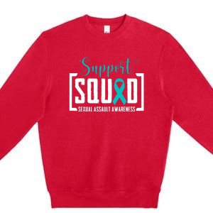 Support Squad Sexual Assault Awareness Month Support Victim Premium Crewneck Sweatshirt