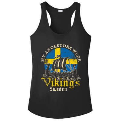 Swedish Sweden Swede Viking Ship Flag Ladies PosiCharge Competitor Racerback Tank