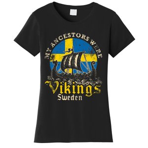 Swedish Sweden Swede Viking Ship Flag Women's T-Shirt