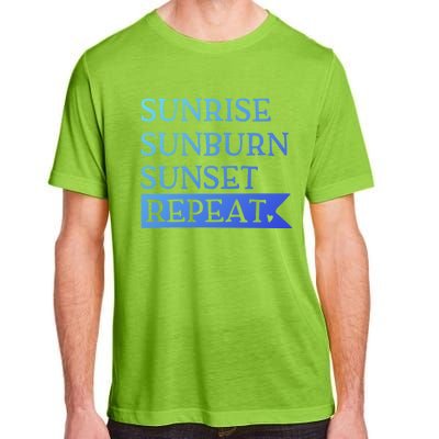 Sunrise Sunburn Sunset Repeat Summertime Sun Tan Design Cool Gift Adult ChromaSoft Performance T-Shirt