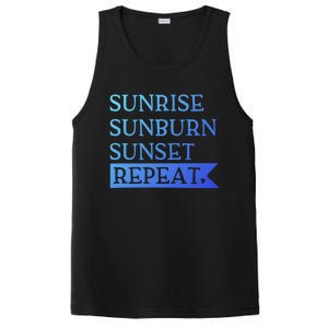 Sunrise Sunburn Sunset Repeat Summertime Sun Tan Design Cool Gift PosiCharge Competitor Tank