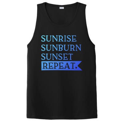 Sunrise Sunburn Sunset Repeat Summertime Sun Tan Design Cool Gift PosiCharge Competitor Tank