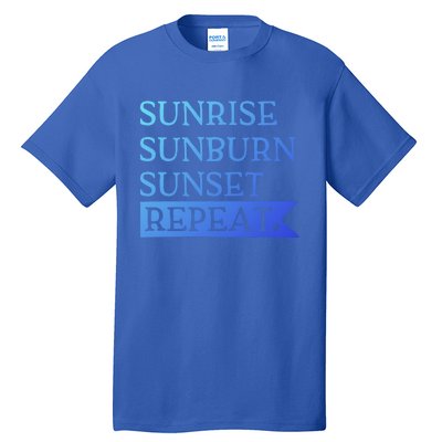 Sunrise Sunburn Sunset Repeat Summertime Sun Tan Design Cool Gift Tall T-Shirt