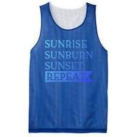 Sunrise Sunburn Sunset Repeat Summertime Sun Tan Design Cool Gift Mesh Reversible Basketball Jersey Tank