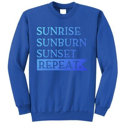 Sunrise Sunburn Sunset Repeat Summertime Sun Tan Design Cool Gift Tall Sweatshirt