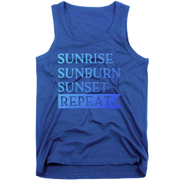 Sunrise Sunburn Sunset Repeat Summertime Sun Tan Design Cool Gift Tank Top