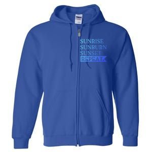 Sunrise Sunburn Sunset Repeat Summertime Sun Tan Design Cool Gift Full Zip Hoodie