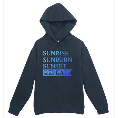 Sunrise Sunburn Sunset Repeat Summertime Sun Tan Design Cool Gift Urban Pullover Hoodie