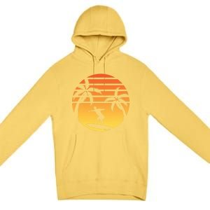 Summer Surf Sunset Retro Premium Pullover Hoodie