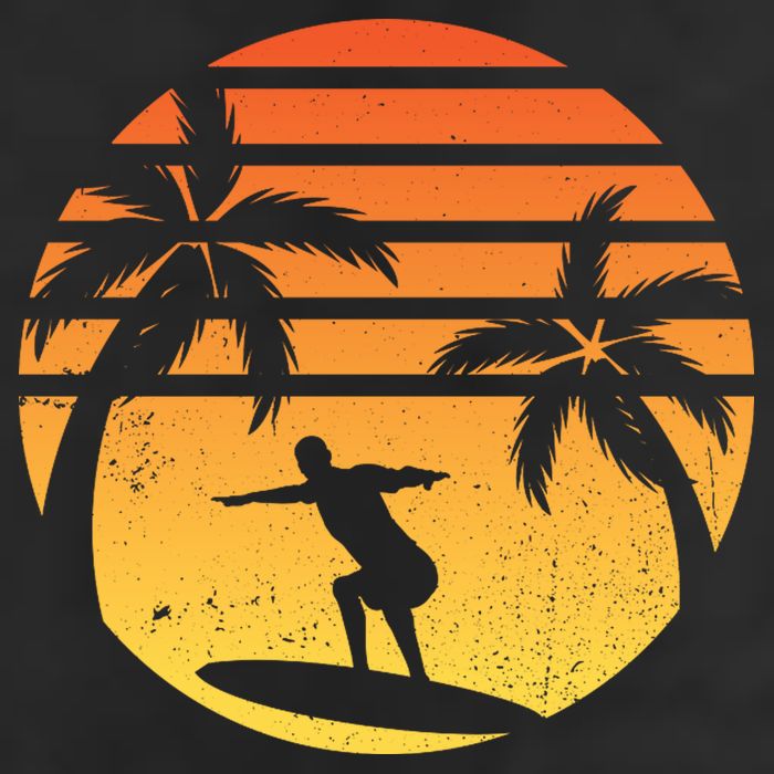 Summer Surf Sunset Retro 7 Panel Mesh Trucker Snapback Hat