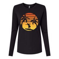 Summer Surf Sunset Retro Womens Cotton Relaxed Long Sleeve T-Shirt