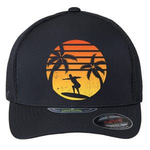 Summer Surf Sunset Retro Flexfit Unipanel Trucker Cap