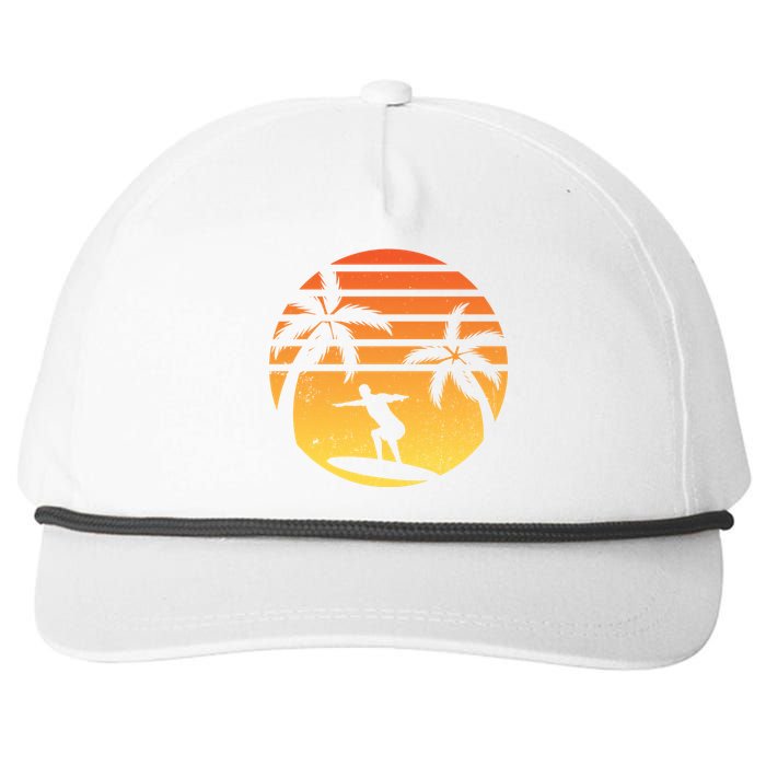 Summer Surf Sunset Retro Snapback Five-Panel Rope Hat