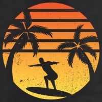 Summer Surf Sunset Retro 11oz C Handle Ceramic Mug