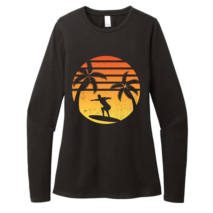 Summer Surf Sunset Retro Womens CVC Long Sleeve Shirt