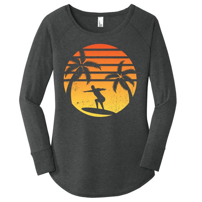 Summer Surf Sunset Retro Women's Perfect Tri Tunic Long Sleeve Shirt