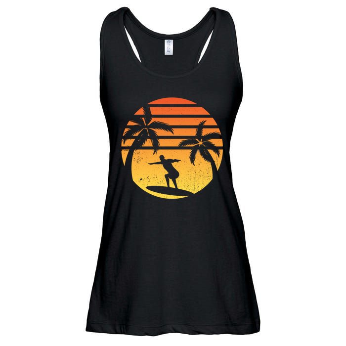 Summer Surf Sunset Retro Ladies Essential Flowy Tank