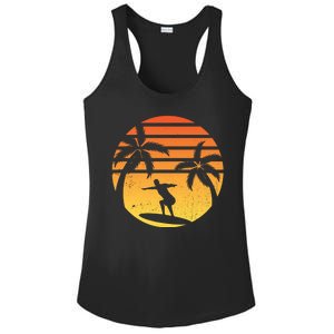 Summer Surf Sunset Retro Ladies PosiCharge Competitor Racerback Tank