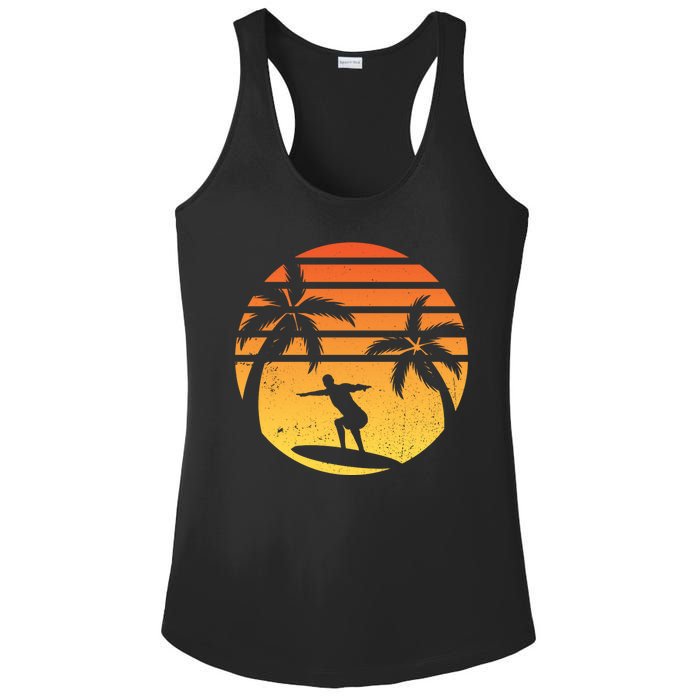 Summer Surf Sunset Retro Ladies PosiCharge Competitor Racerback Tank