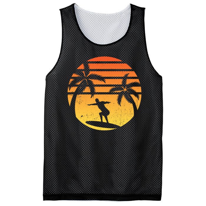 Summer Surf Sunset Retro Mesh Reversible Basketball Jersey Tank