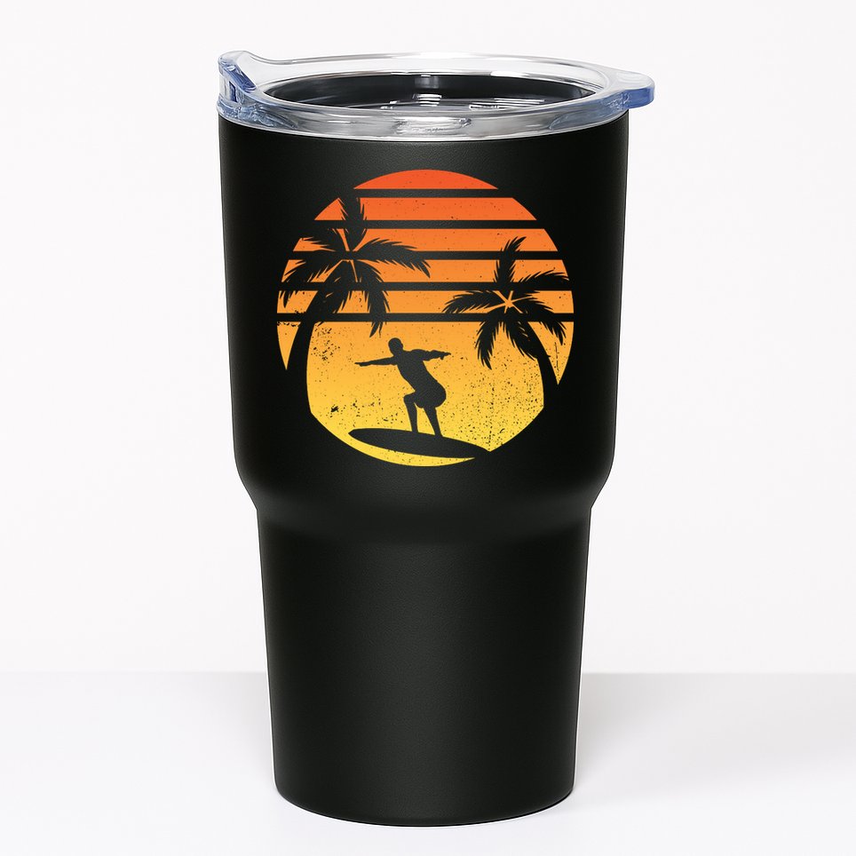 Summer Surf Sunset Retro Tumbler
