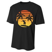 Summer Surf Sunset Retro Performance Sprint T-Shirt