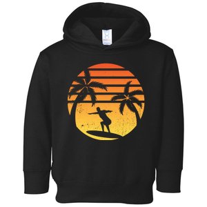 Summer Surf Sunset Retro Toddler Hoodie