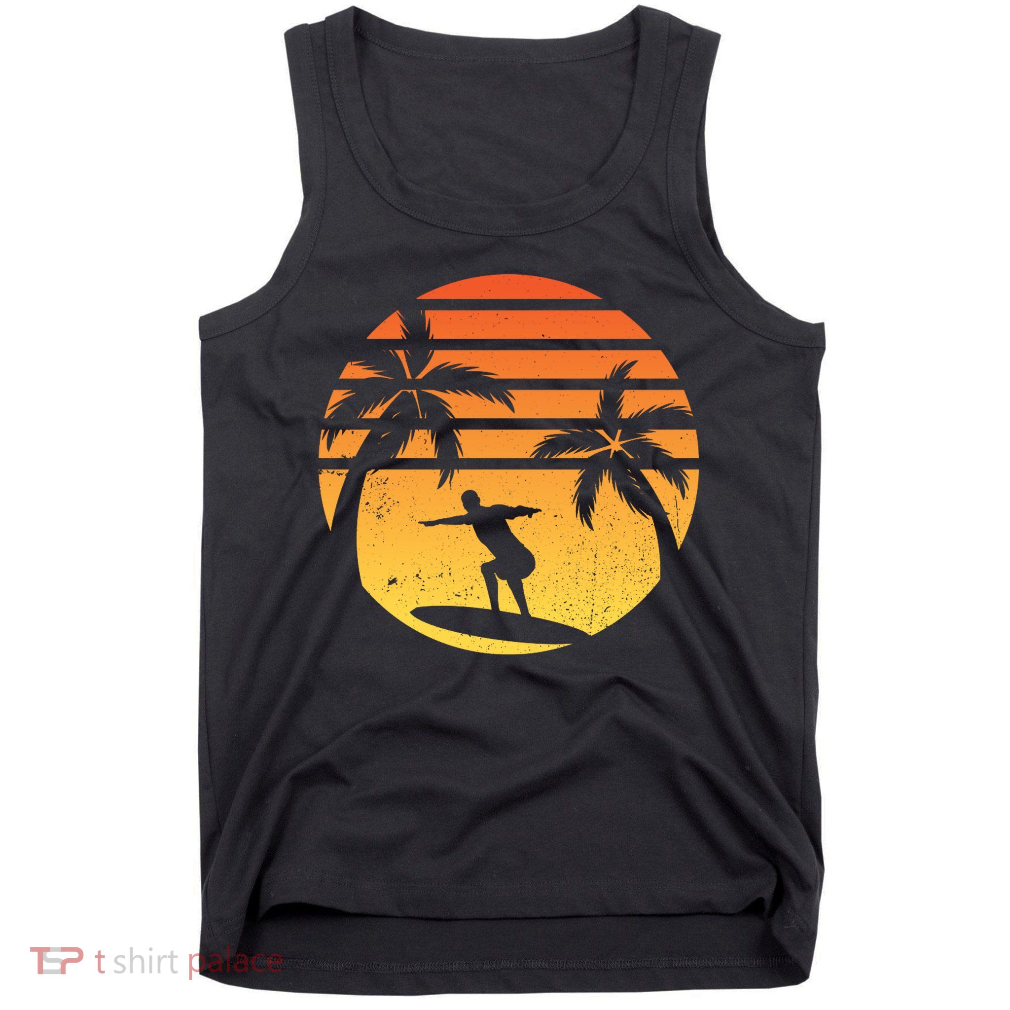 Summer Surf Sunset Retro Tank Top