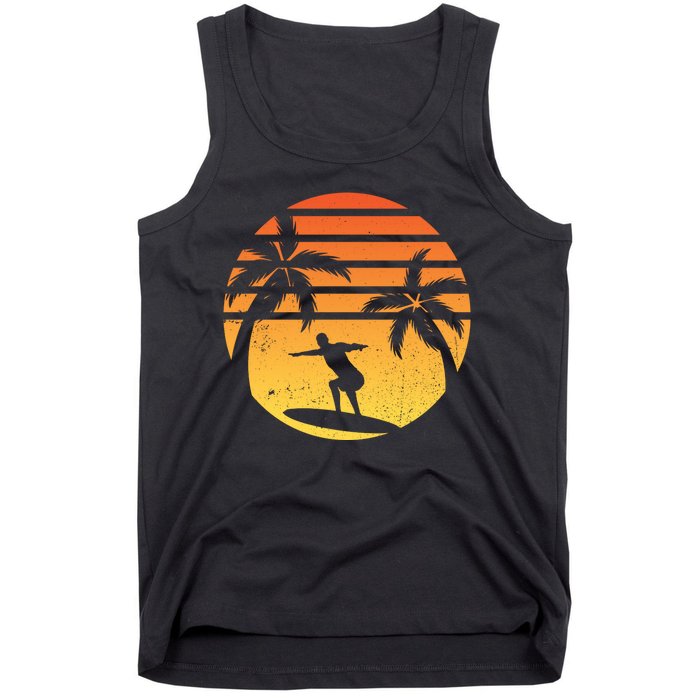 Summer Surf Sunset Retro Tank Top