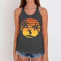 Summer Surf Sunset Retro Women's Knotted Racerback Tank