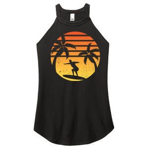 Summer Surf Sunset Retro Women's Perfect Tri Rocker Tank