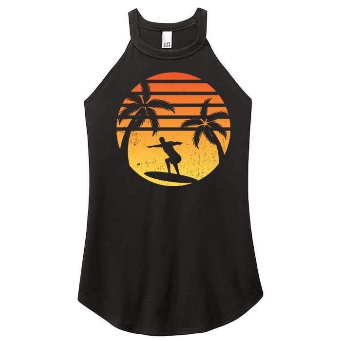 Summer Surf Sunset Retro Women's Perfect Tri Rocker Tank