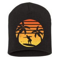 Summer Surf Sunset Retro Short Acrylic Beanie