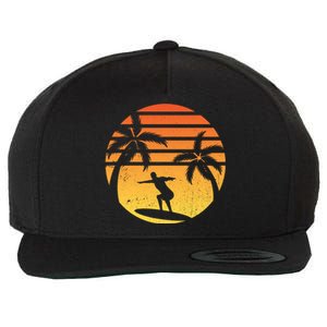 Summer Surf Sunset Retro Wool Snapback Cap