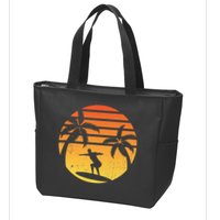 Summer Surf Sunset Retro Zip Tote Bag