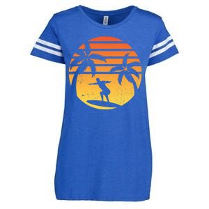 Summer Surf Sunset Retro Enza Ladies Jersey Football T-Shirt