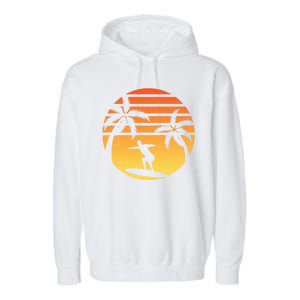 Summer Surf Sunset Retro Garment-Dyed Fleece Hoodie