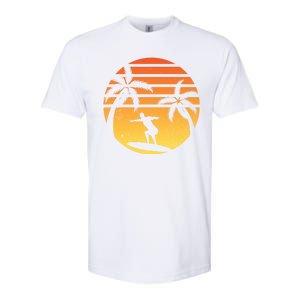 Summer Surf Sunset Retro Softstyle CVC T-Shirt