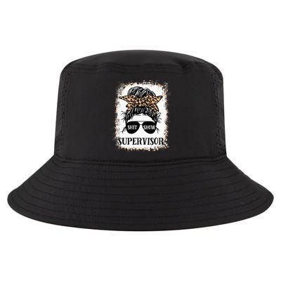 Shit Show Supervisor  Casual Messy Bun Bleached Cool Comfort Performance Bucket Hat