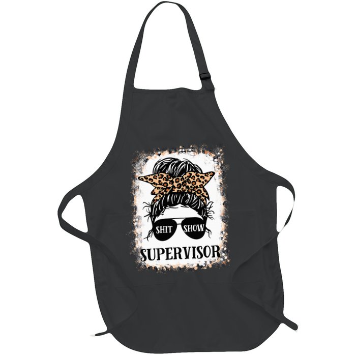 Shit Show Supervisor  Casual Messy Bun Bleached Apron