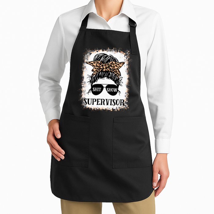 Shit Show Supervisor  Casual Messy Bun Bleached Apron